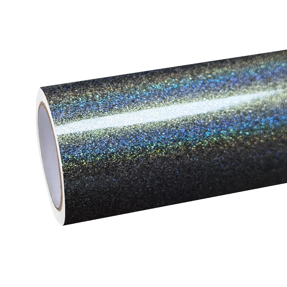 Gloss Metallic Rainbow Laser Grey Car Vinyl Wrap PET