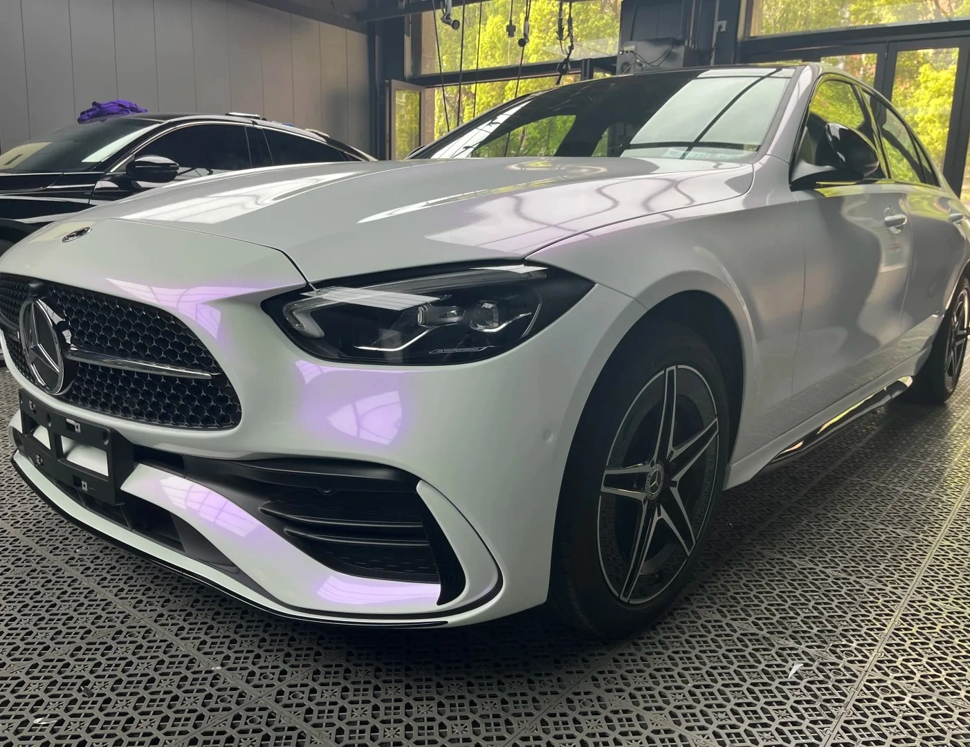 Gloss Chameleon Purple White Car Vinyl Wrap PET