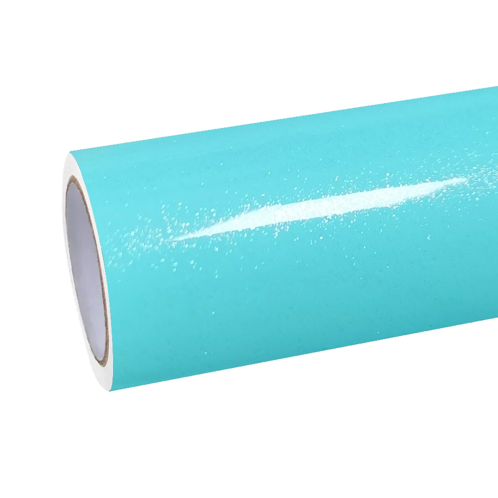 Gloss Sparkle Glitter Tiffany Blue Car Vinyl Wrap PET