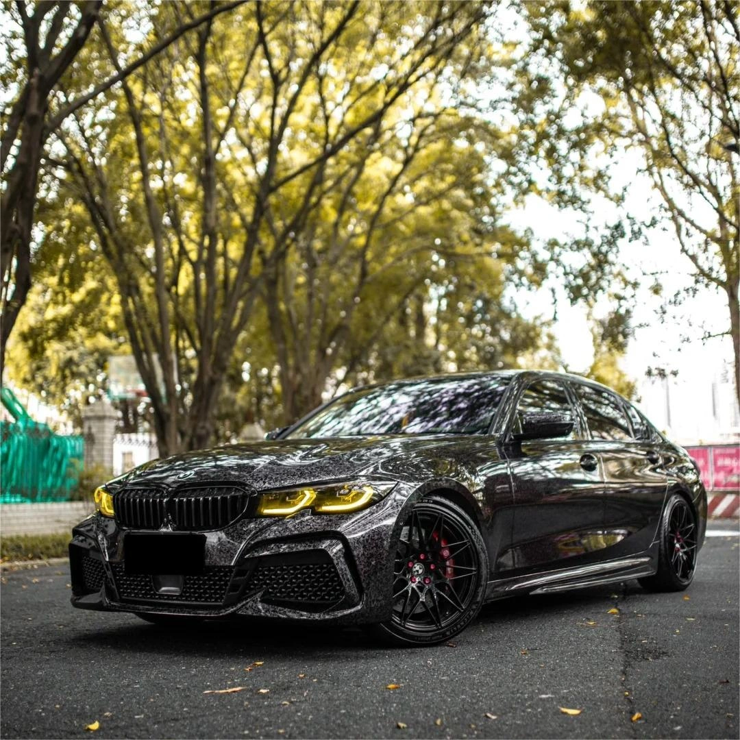 Gloss Black Forged Carbon Car Vinyl Wrap PET (59ft U.S)