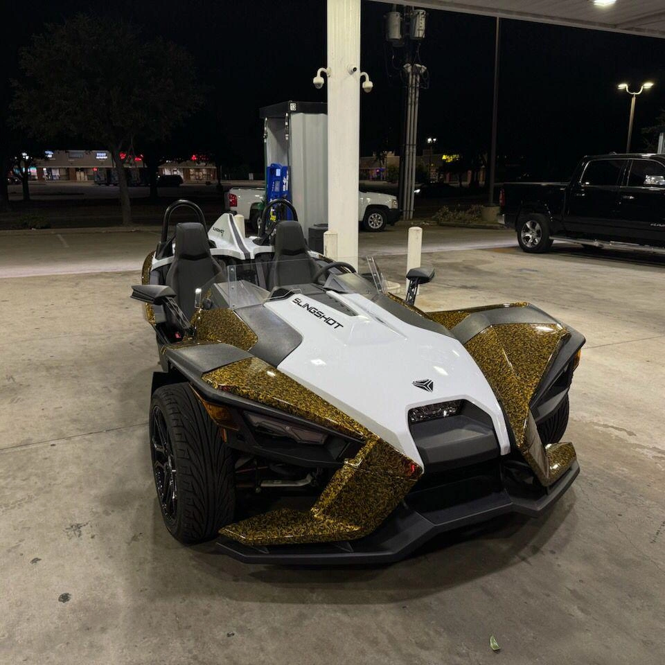 Gloss Yellow Forged Carbon Fiber Car Vinyl Wrap PET