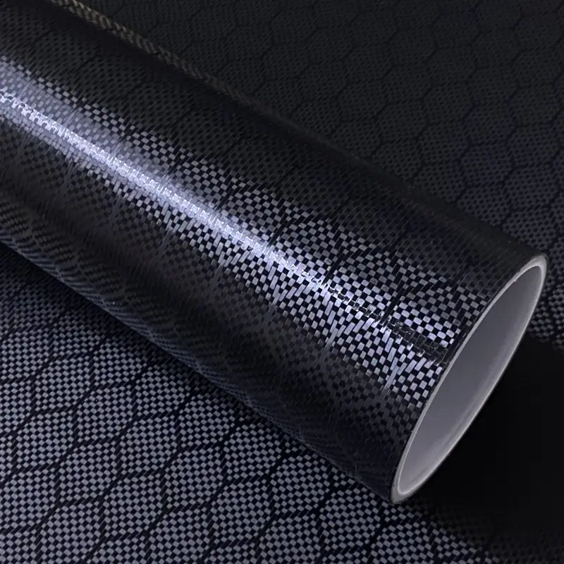 PET Matte Beehive Carbon Fiber Black Car Vinyl Wrap