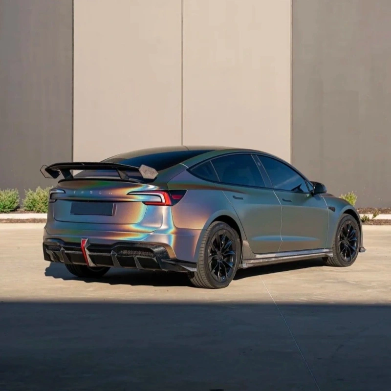 TPU Gloss Metallic Rainbow Laser Light Grey Colored PPF Paint Protection Film