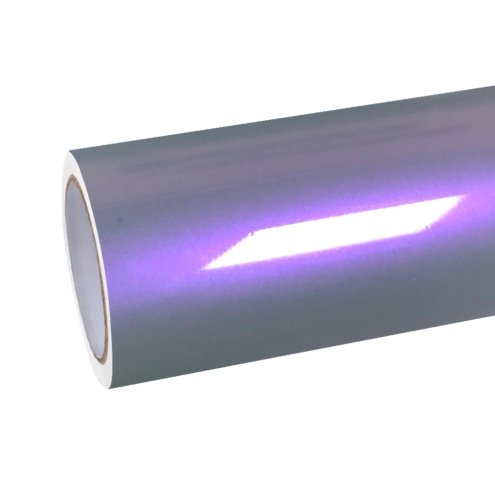 Gloss Metallic Chameleon Candy Grey Purple Car Vinyl Wrap PET
