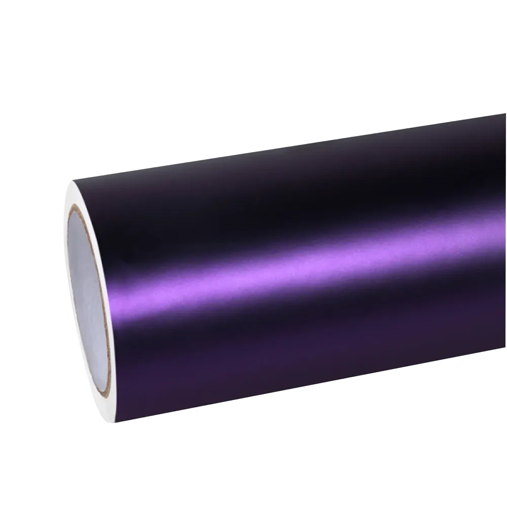 Ultra Matte Metallic Dark Purple Car Vinyl Wrap PET