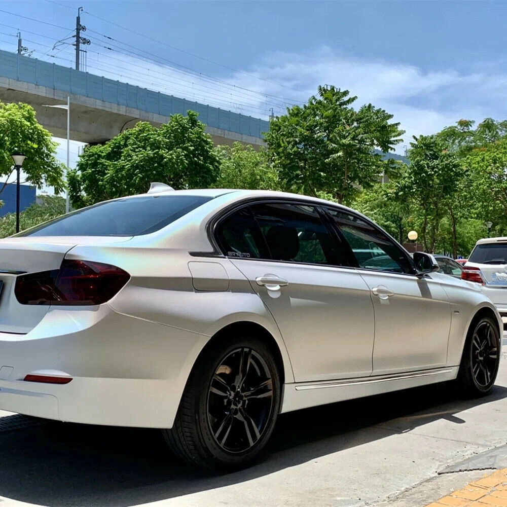 Matte Metallic Rainbow Laser White Car Vinyl Wrap PET