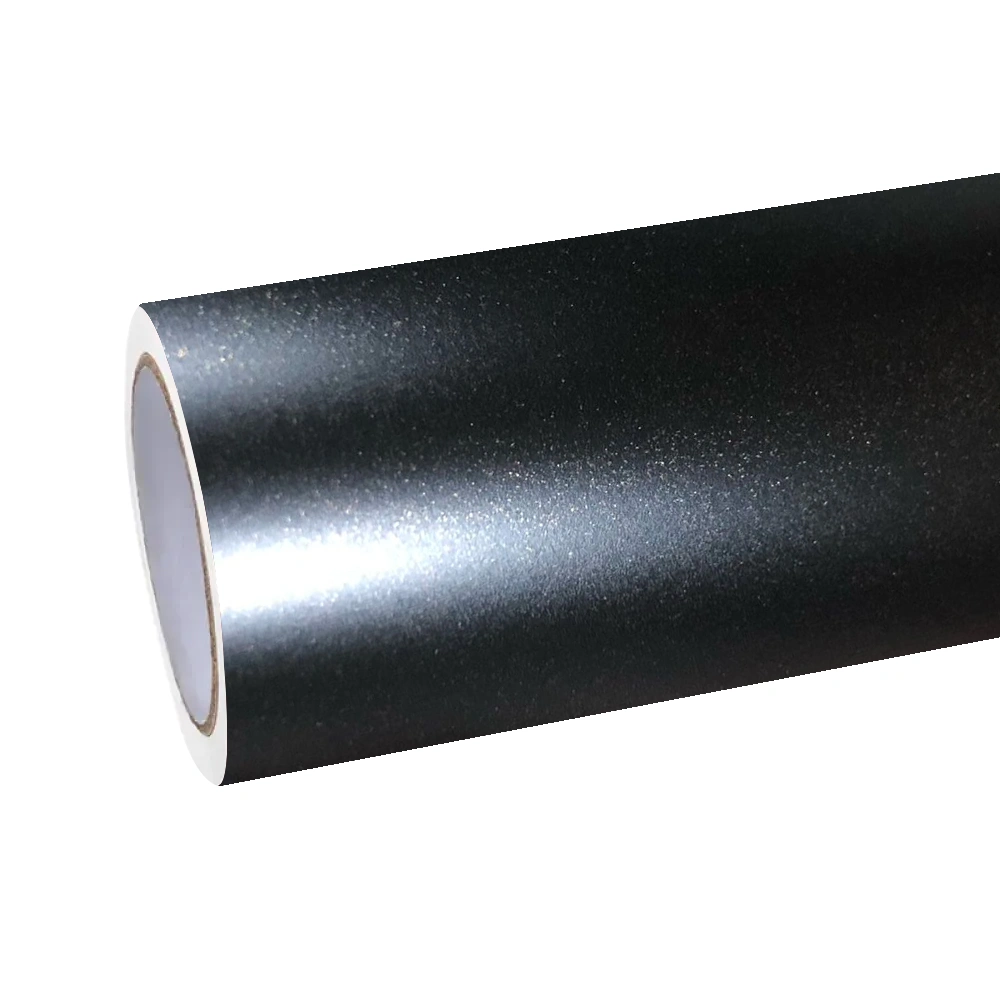 Matte Metallic Satin Gold Dust Black Car Vinyl Wrap PET