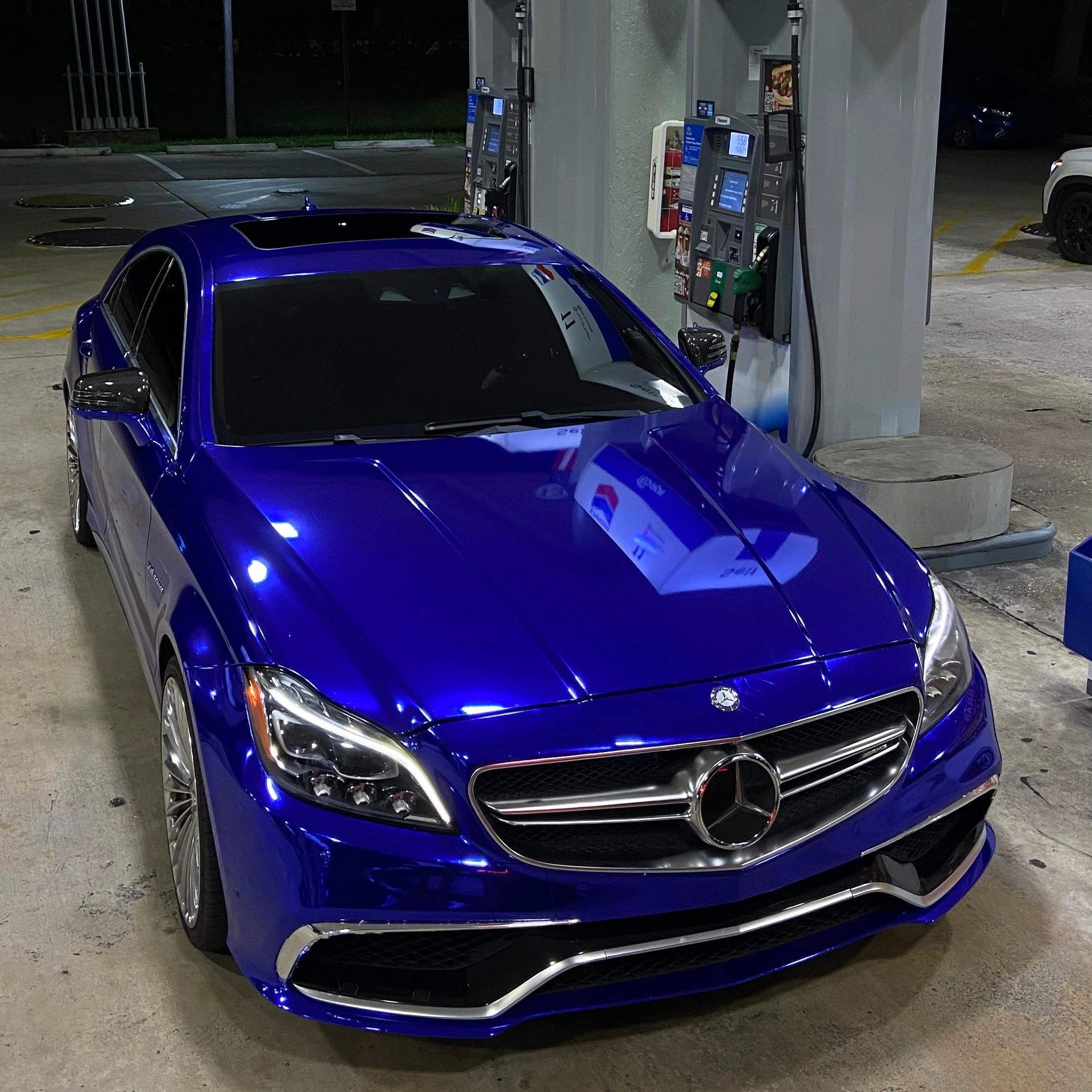 Gloss Mirror Chrome Blue Car Vinyl Wrap PET
