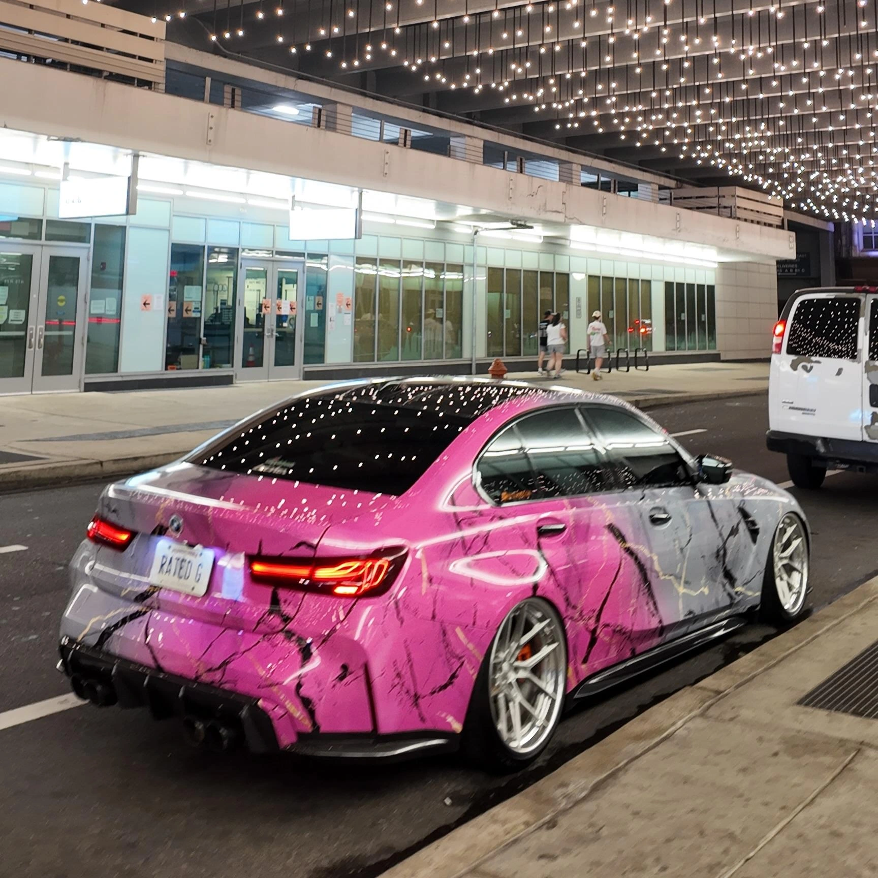 Grey to Pink Gradient Custom Marble Vinyl Wrap