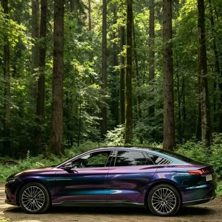 Gloss Metallic Chameleon Prasinous Green Car Vinyl Wrap PET