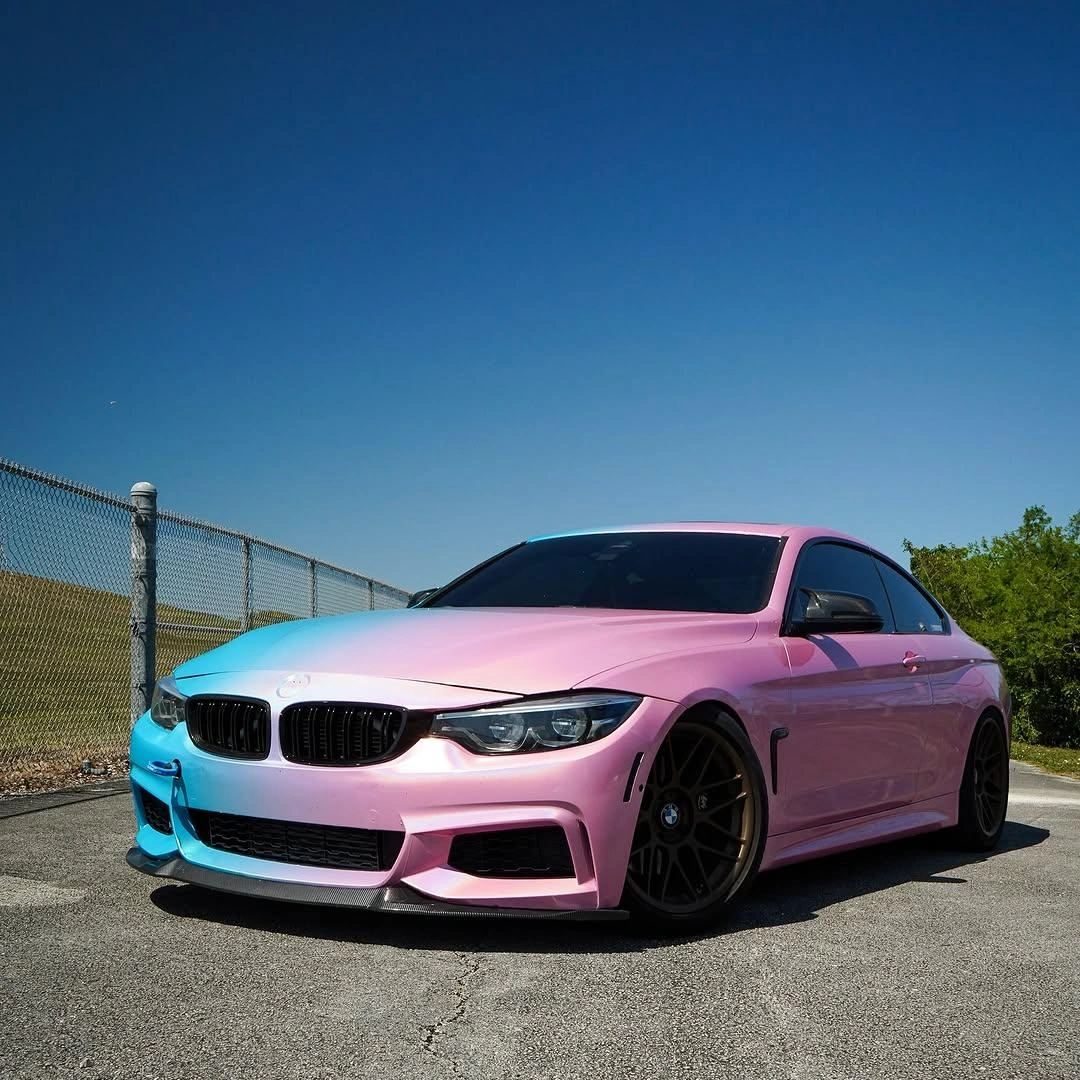 Laser Pink To Blue Gradient Custom Vinyl Wrap
