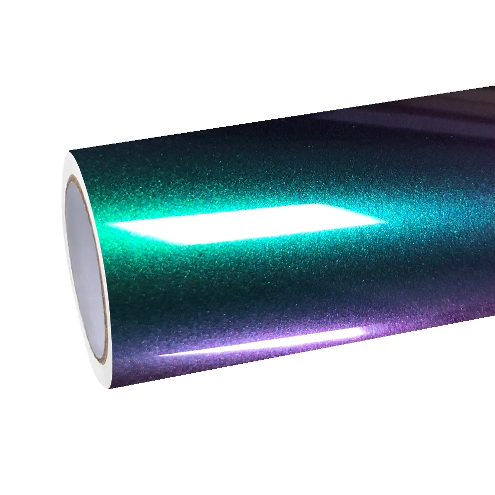 Gloss Metallic Chameleon Prasinous Green Car Vinyl Wrap PET