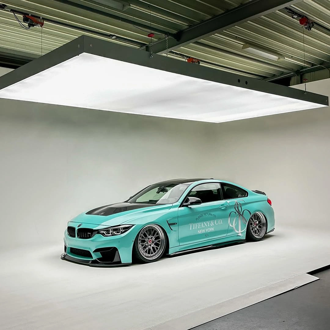 Gloss Sparkle Glitter Tiffany Blue Car Vinyl Wrap PET