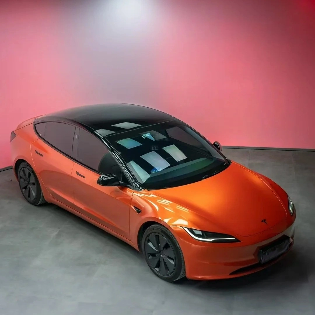 Gloss Metallic Sakhir Orange Car Vinyl Wrap PET