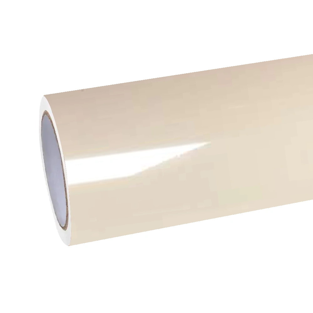 Gloss Ivory White Car Vinyl Wrap PET