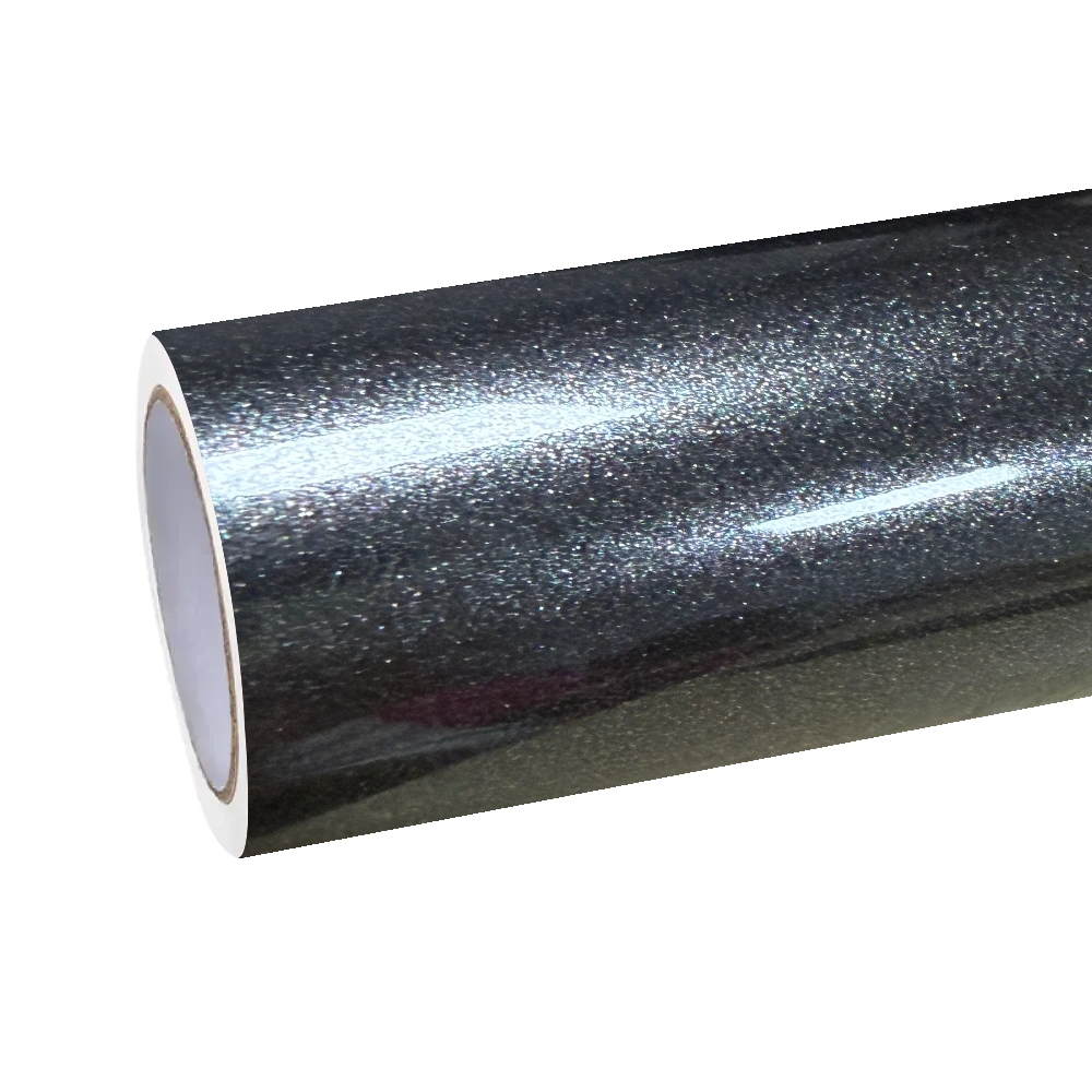 Gloss Metallic Charcoal Grey Car Vinyl Wrap PET