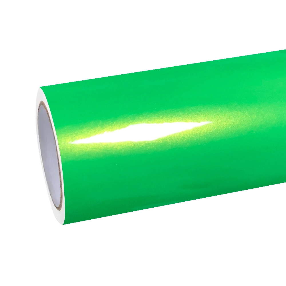 Glossy Apple Green Car Vinyl Wrap PET