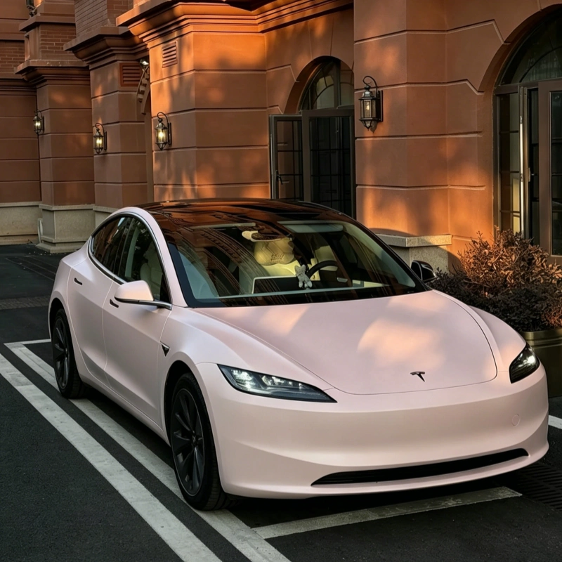 TPU Satin Fresh Pink Color PPF Paint Protection Film