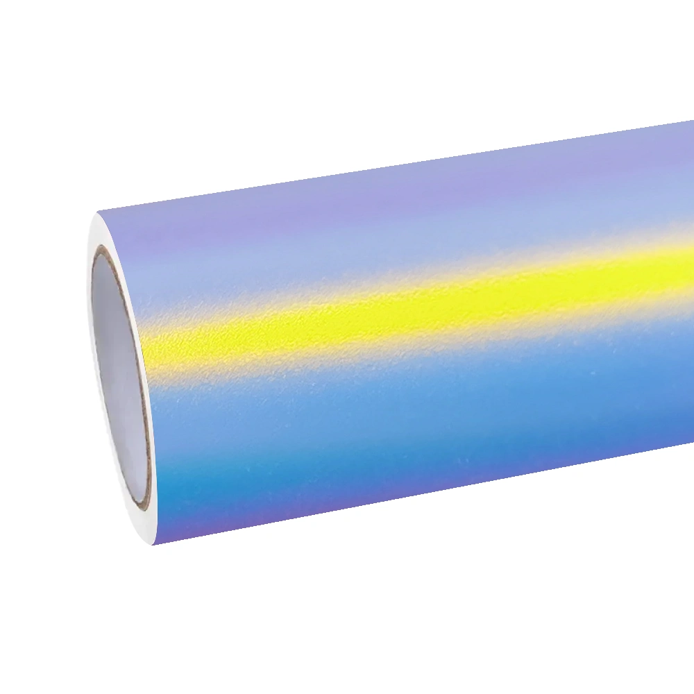 Matte White Holographic Chrome Car Vinyl Wrap PET