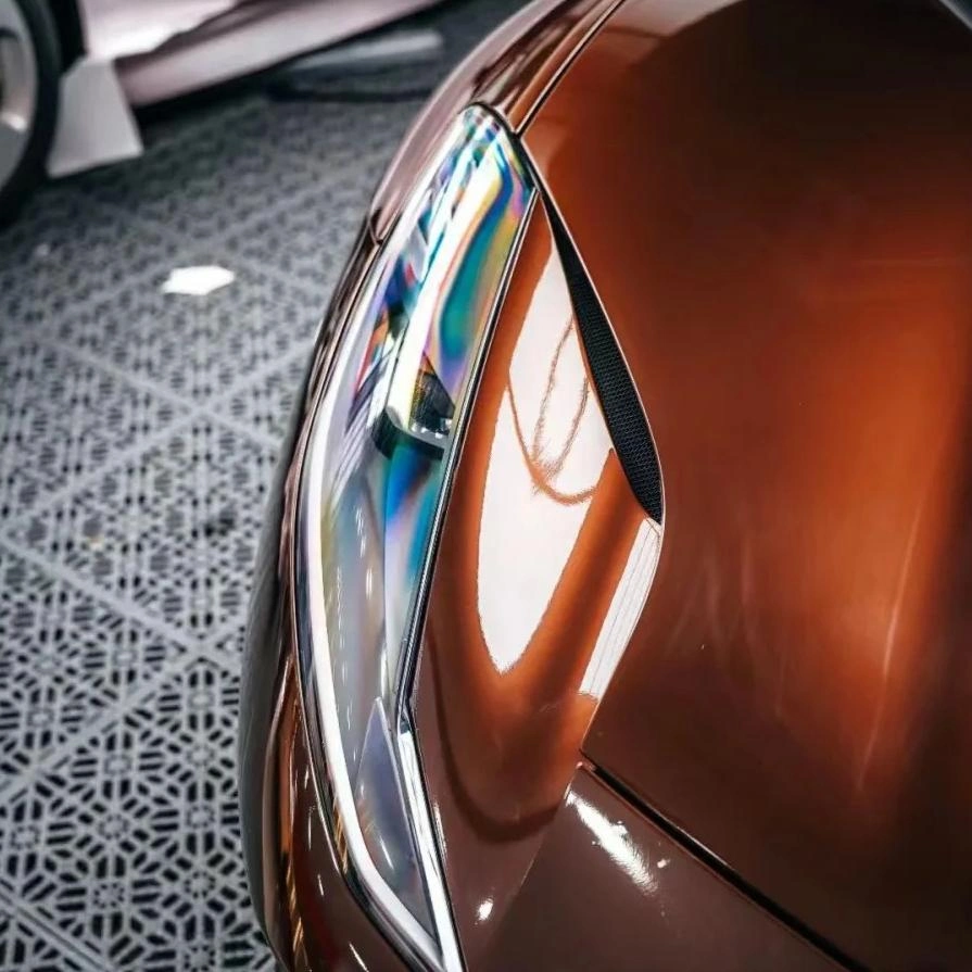Gloss Liquid Coffee Brown Car Vinyl Wrap PET