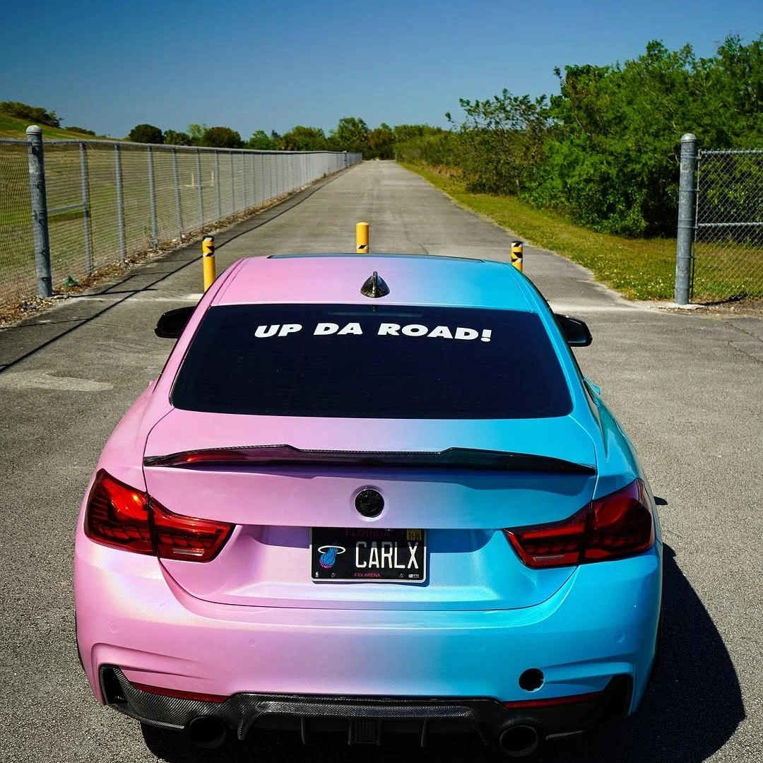 Laser Pink To Blue Gradient Custom Vinyl Wrap