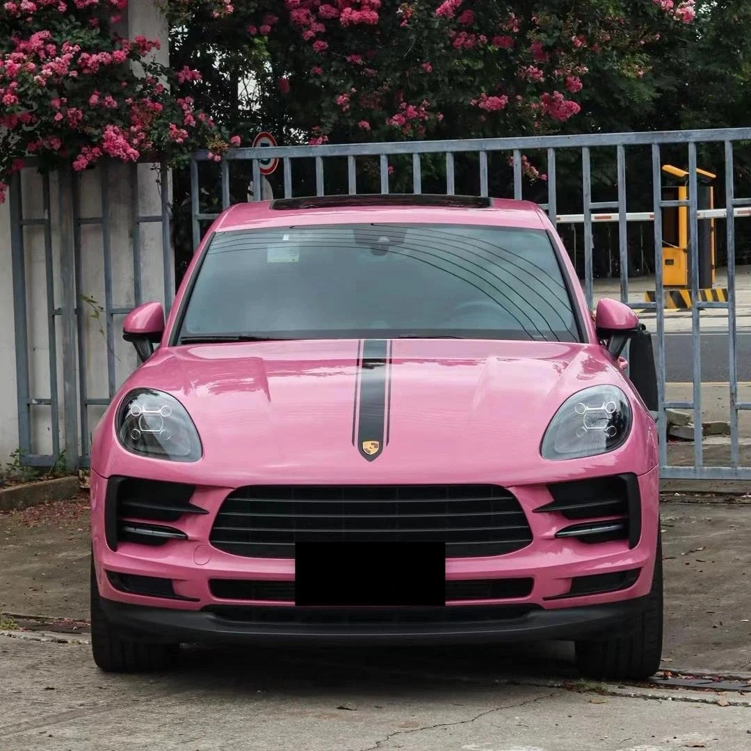 Gloss Tulip Pink Car Vinyl Wrap PET