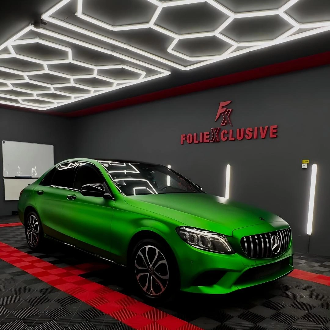 Matte Chrome Green Car Vinyl Wrap PET
