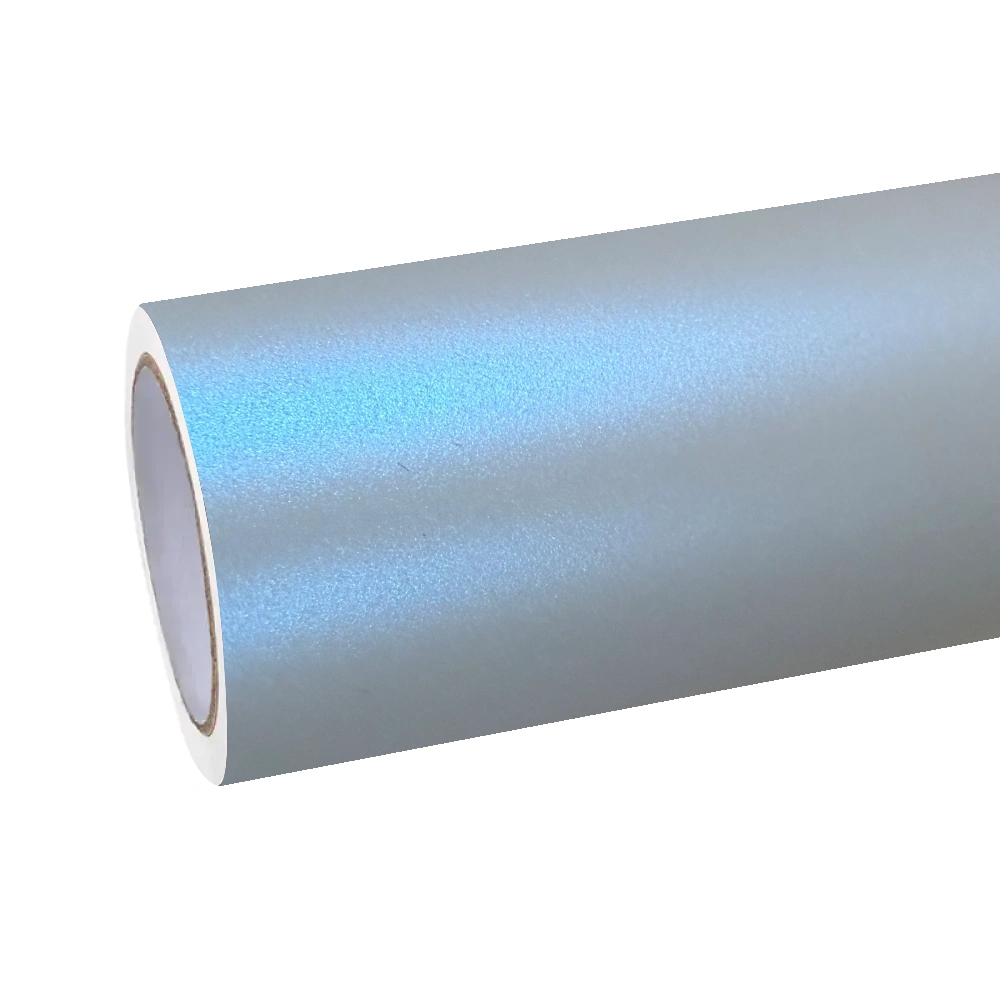 Matte Metallic Chameleon Silver Blue Car Vinyl Wrap PET