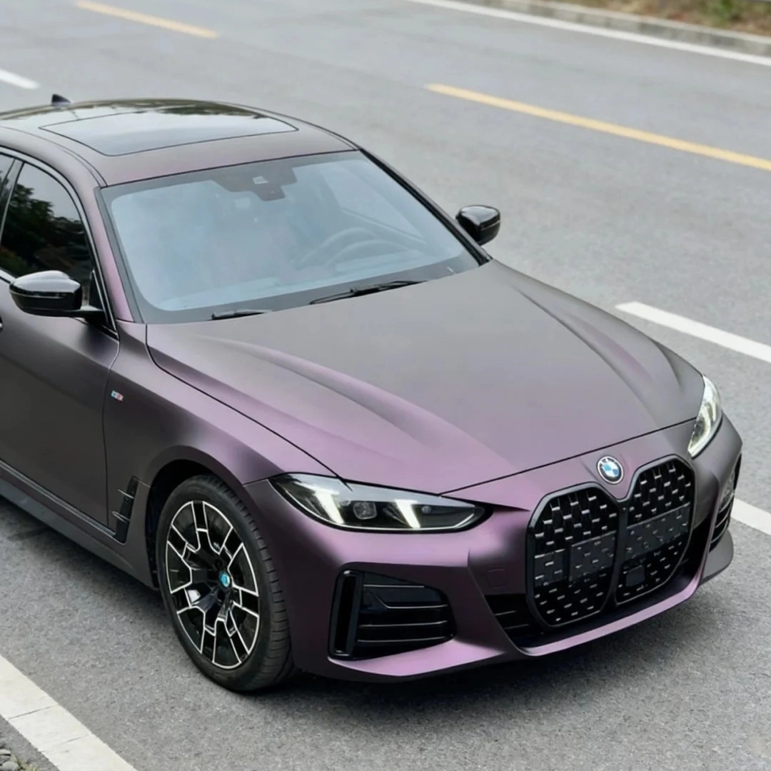 TPU Satin Black Magic Purple Colored PPF Paint Protection Film