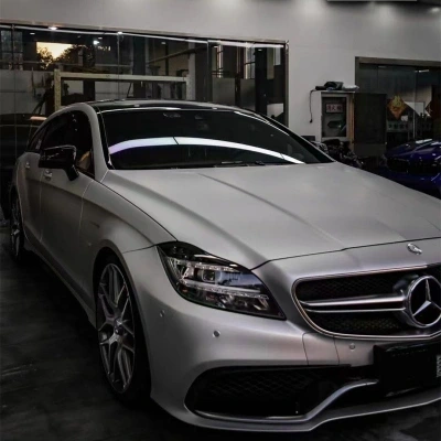 Matte Ultimate Flat Silver Car Vinyl Wrap PET
