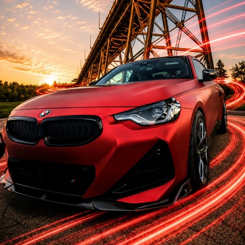 TPU Matte Magic Flame Ruby Red Colored PPF Paint Protection Film Matte