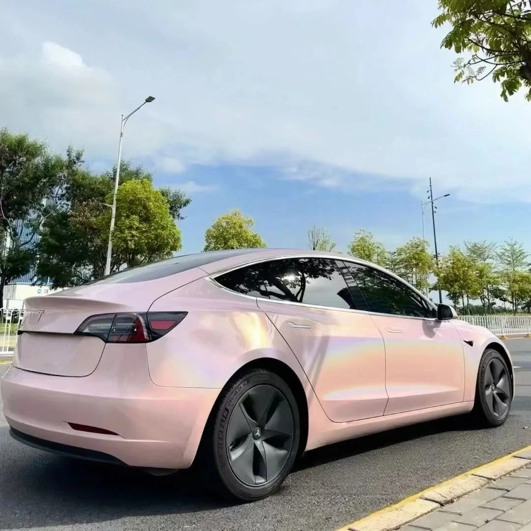 TPU Gloss Metallic Rainbow Laser Light Pink Colored PPF Paint Protection Film
