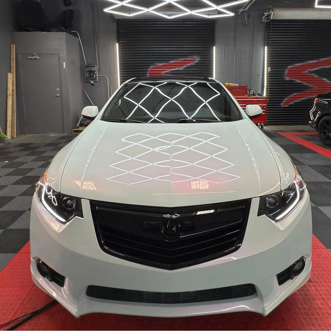 Gloss Metallic Chameleon Pearl Pink White Car Vinyl Wrap PET