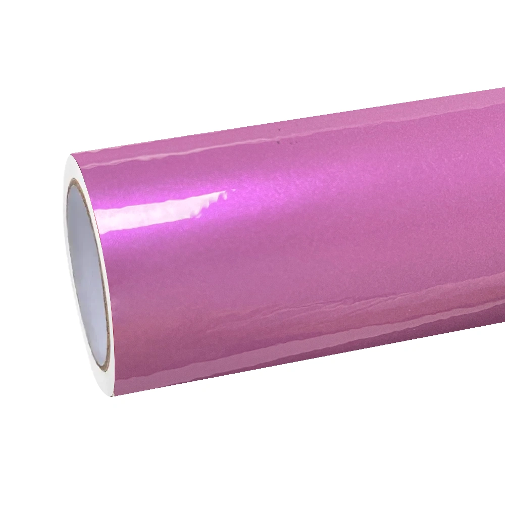 Gloss Metallic Liquid Pink Car Vinyl Wrap PET