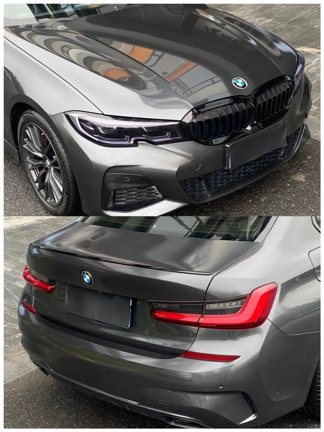 Gloss Metallic Charcoal Grey Car Vinyl Wrap PET