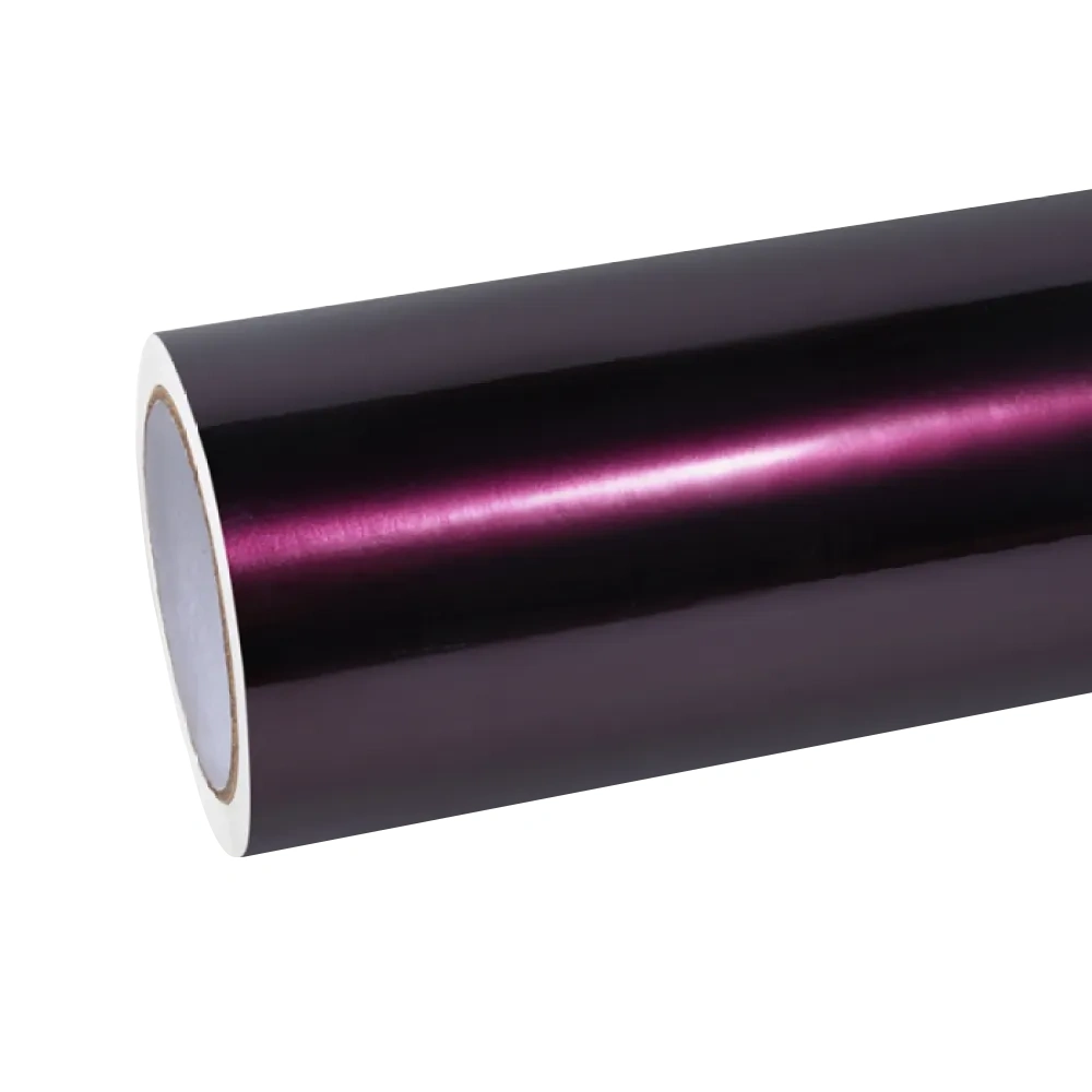 Gloss Metallic Midnight Red Car Vinyl Wrap PET
