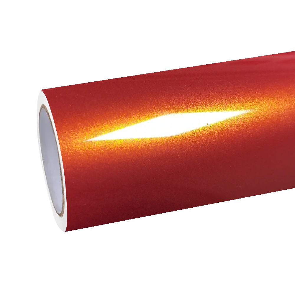 Gloss Metallic Sakhir Orange Car Vinyl Wrap PET