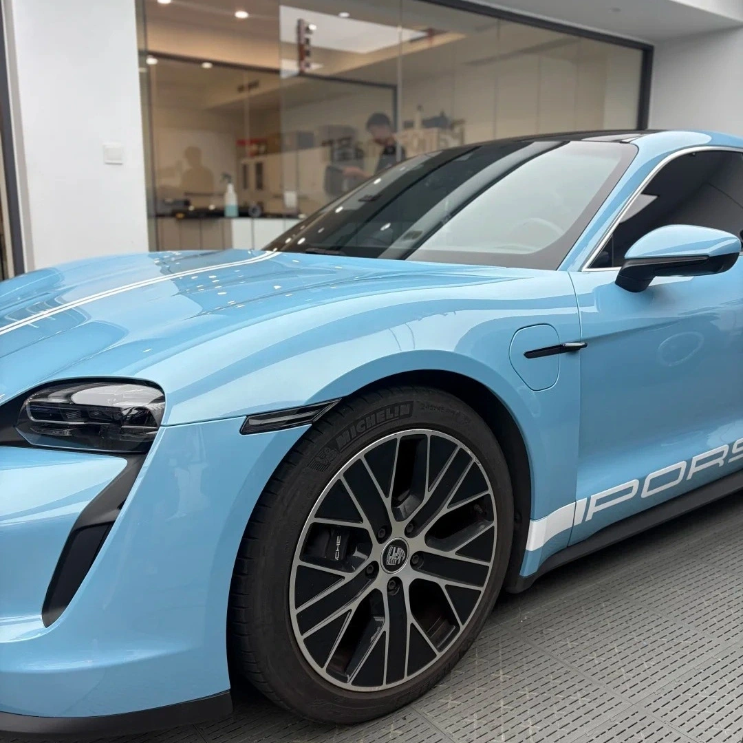 Gloss Metallic Ice Blue Car Vinyl Wrap PET