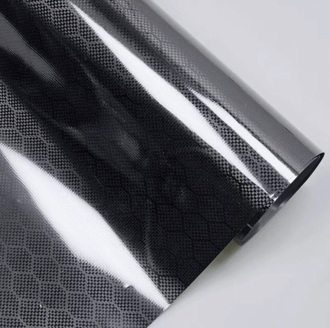 Gloss Honeycomb Carbon Fiber Black Car Vinyl Wrap PET