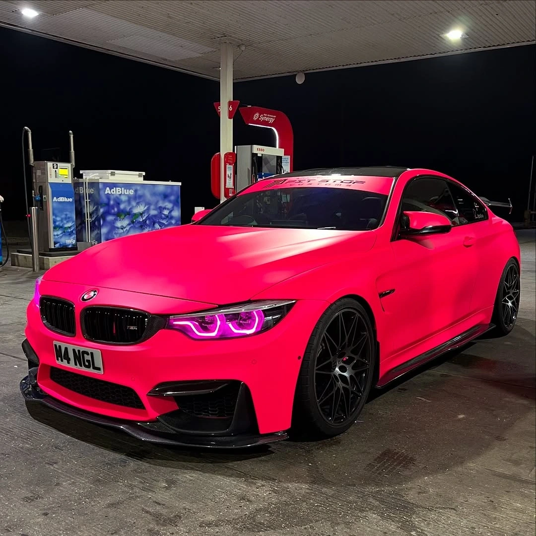 Ultimate Flat Fluorescent Pink Car Vinyl Wrap PET