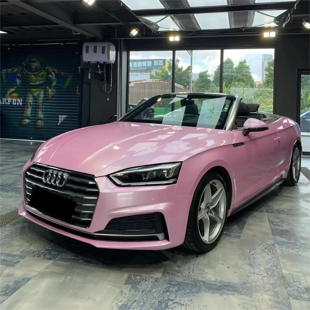 Gloss Metallic Sakura Pink Car Vinyl Wrap PET