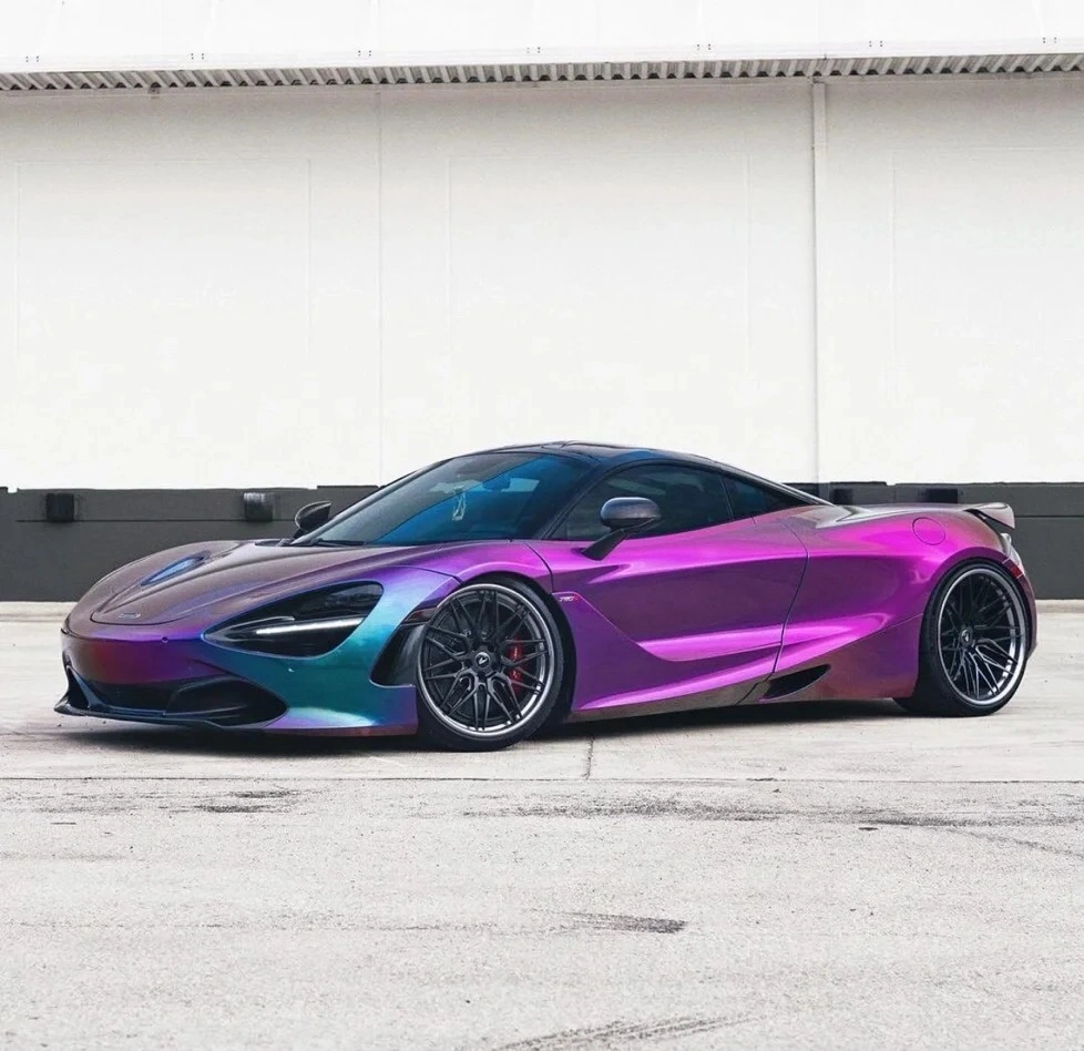 Gloss Metallic Chameleon Purple Blue Car Vinyl Wrap PET