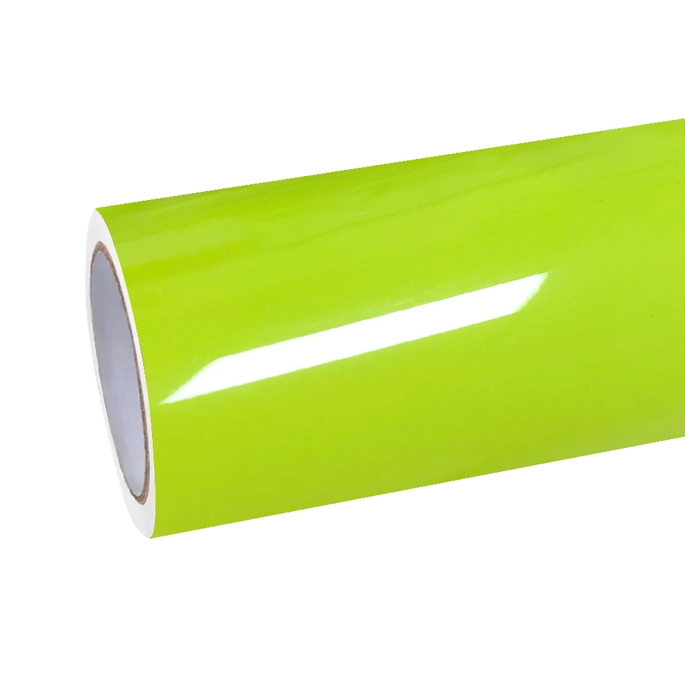 Gloss Chartreuse Green Car Vinyl Wrap PET