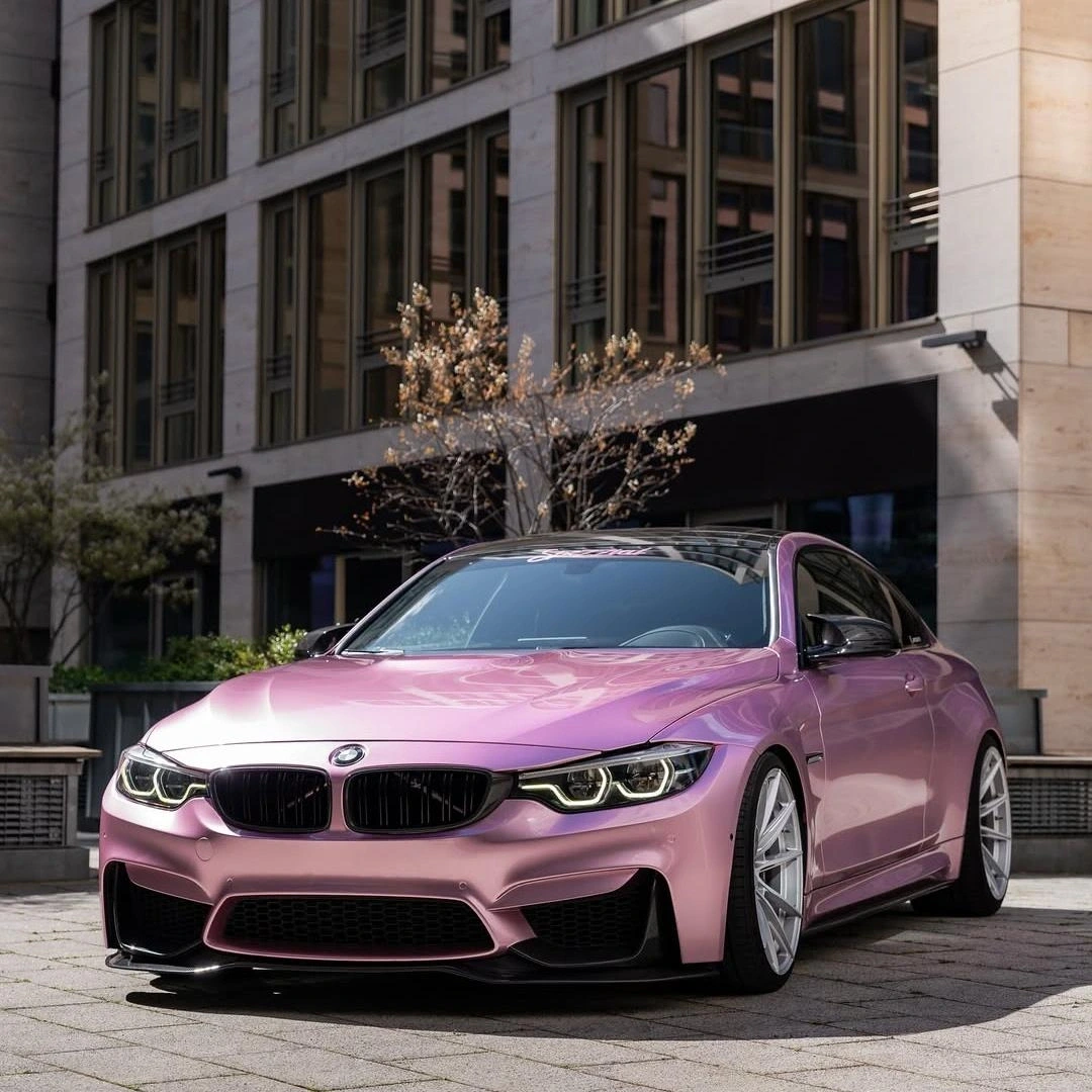 Gloss Metallic Passion Pink Car Vinyl Wrap PET
