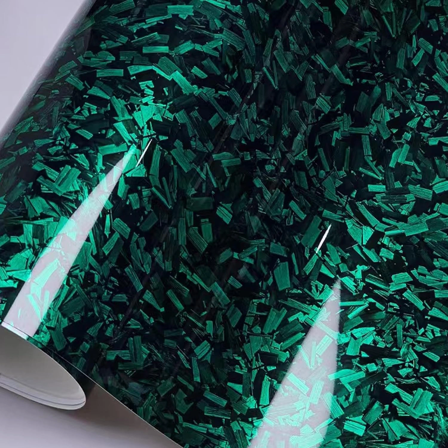 Gloss Green Forged Carbon Fiber Car Vinyl Wrap PET