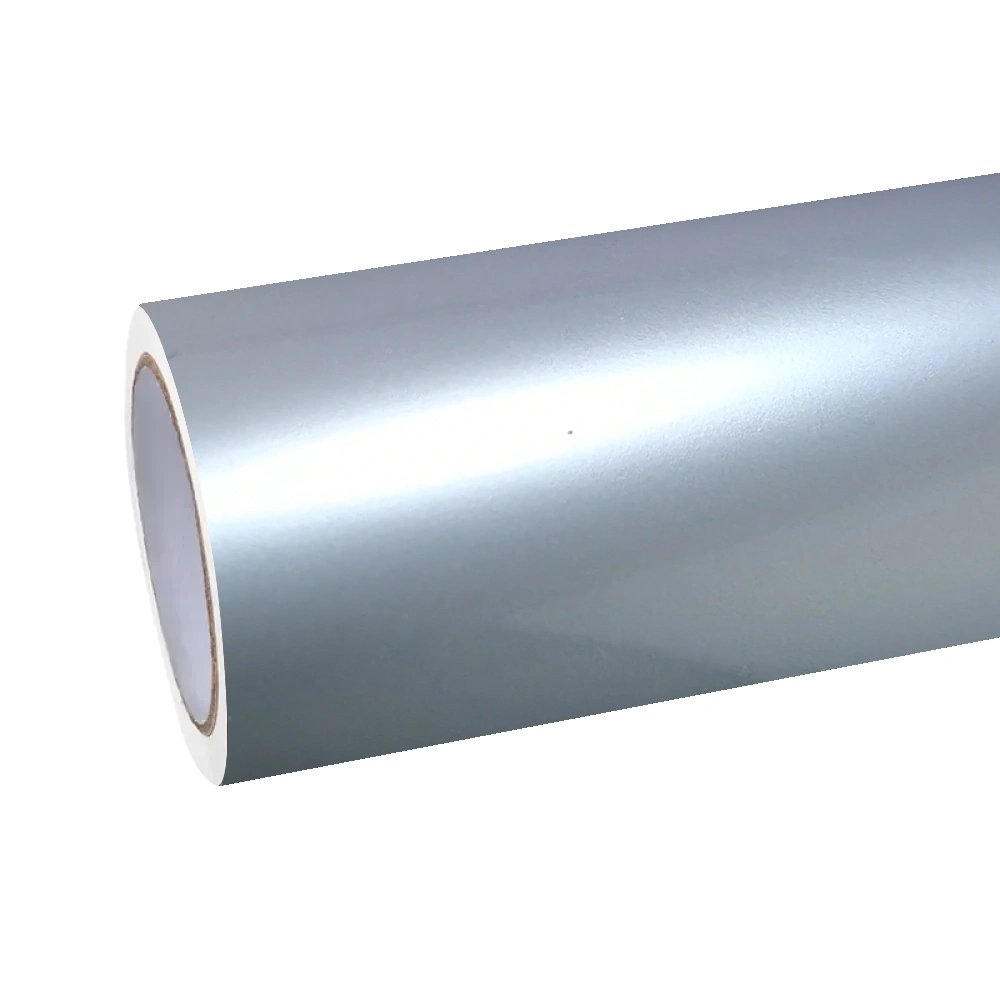 Gloss Metallic Liquid Grey Silver Car Vinyl Wrap PET