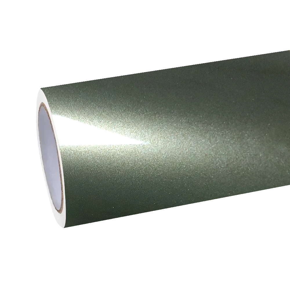 Gloss Metallic MIUI Olive Green Car Vinyl Wrap PET