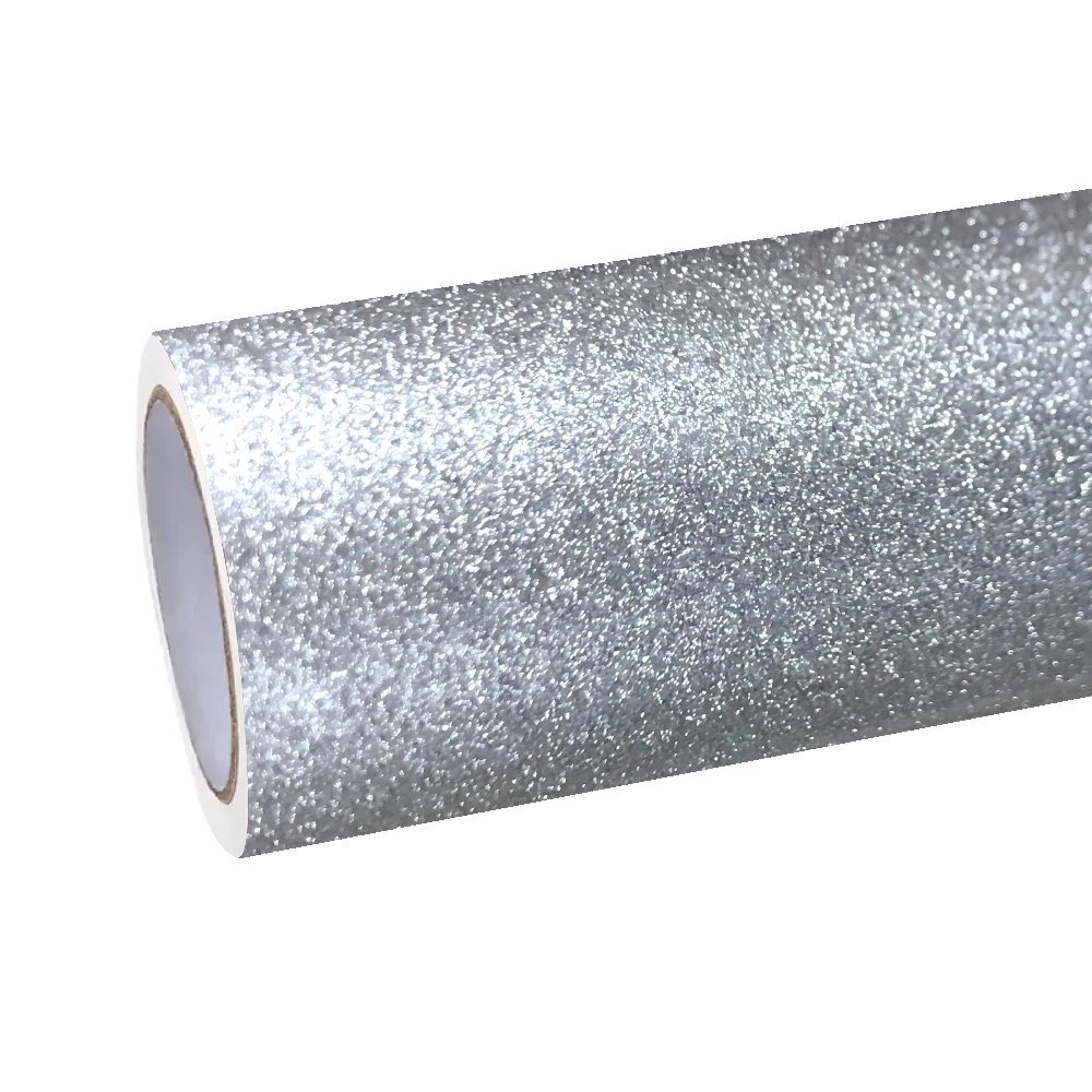Gloss Metallic Diamond Silver Car Vinyl Wrap
