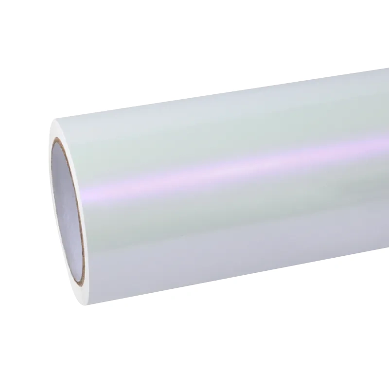 Gloss Chameleon Purple White Car Vinyl Wrap PET