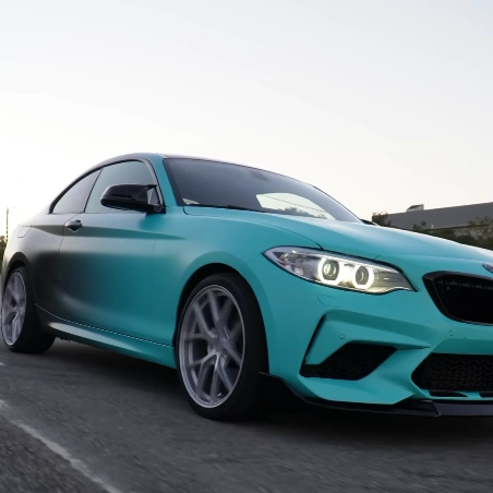 Matte Tiffany Blue to Black Gradient Custom Wrap